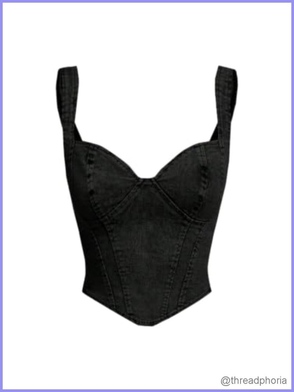 Women's Denim Tank Top Vest Corset Bustier V-Neck Sleeveless High Stretch